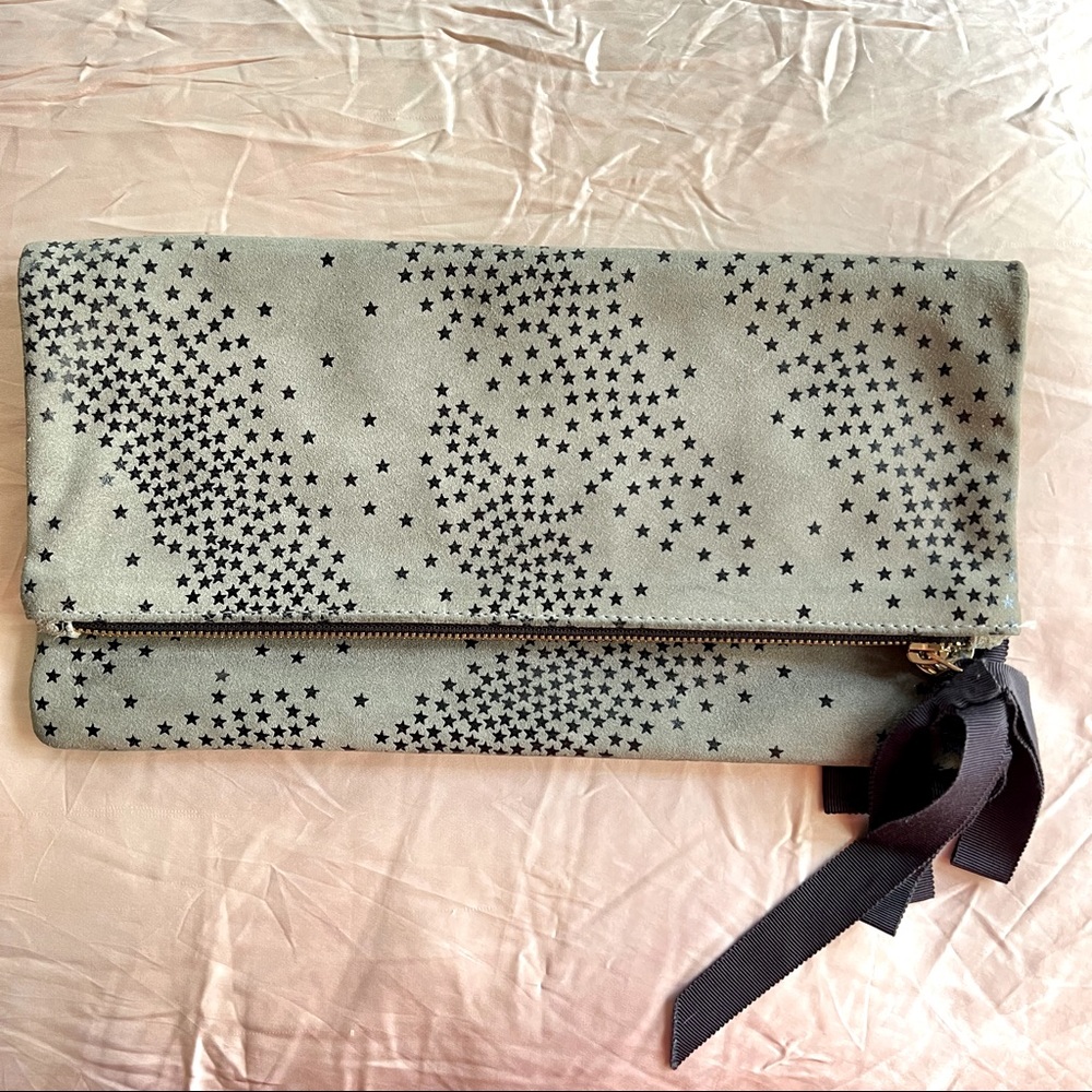 Clare V Vivier Stars Leather Zip Clutch Starry
